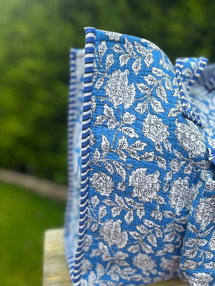 Ankita powder blue tote bag - Woven Riches NI