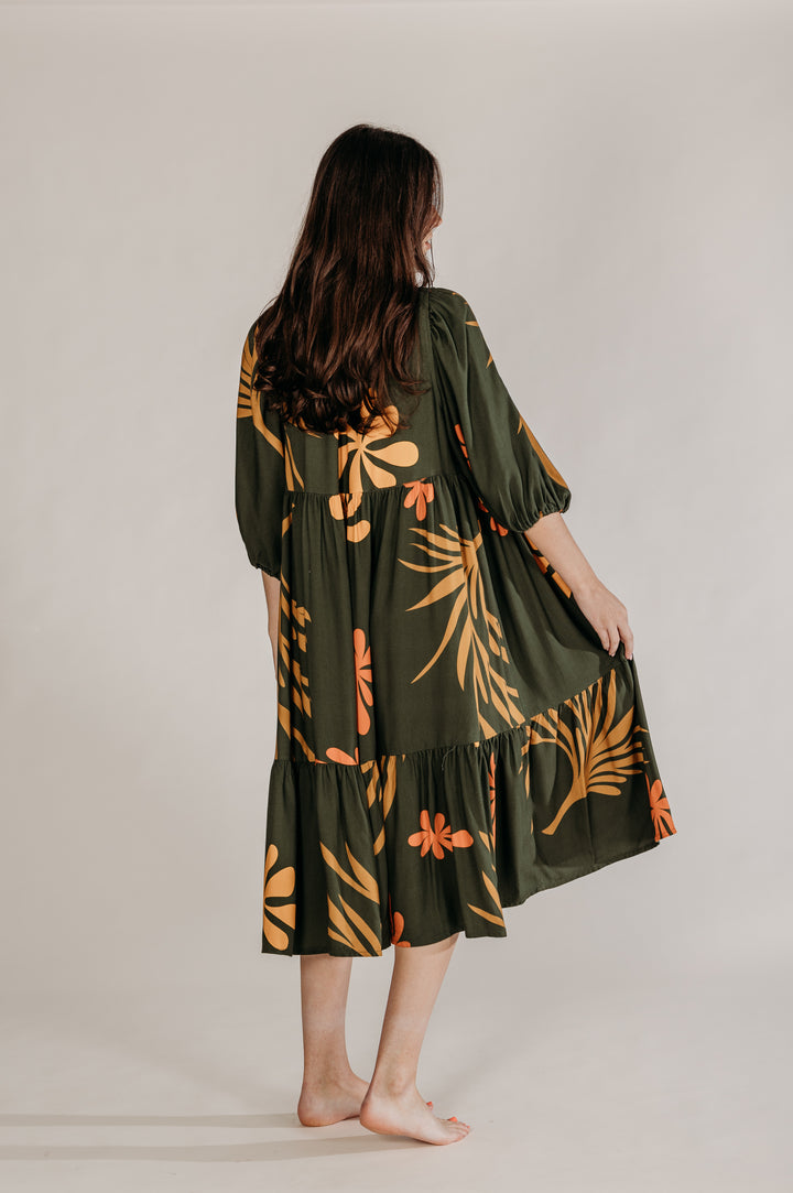 Green Printed Dress - Woven Riches NI