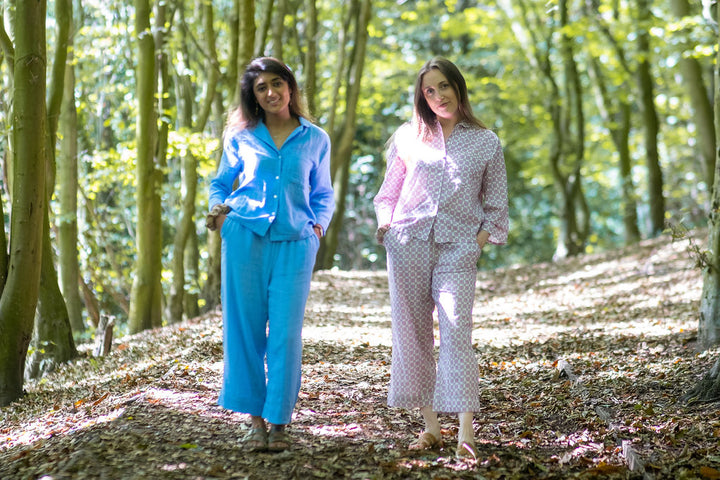 Liya Blue Boxy Pyjamas - Woven Riches NI