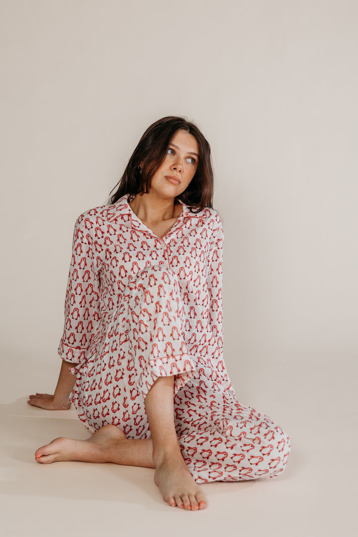 Penguin Print Pyjama Set - Woven Riches NI