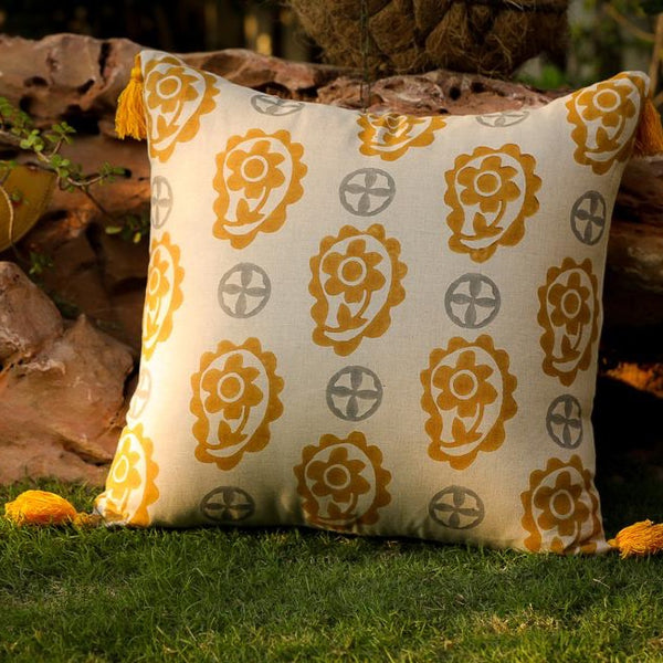 Henna Block Printed Cushion - Woven Riches NI