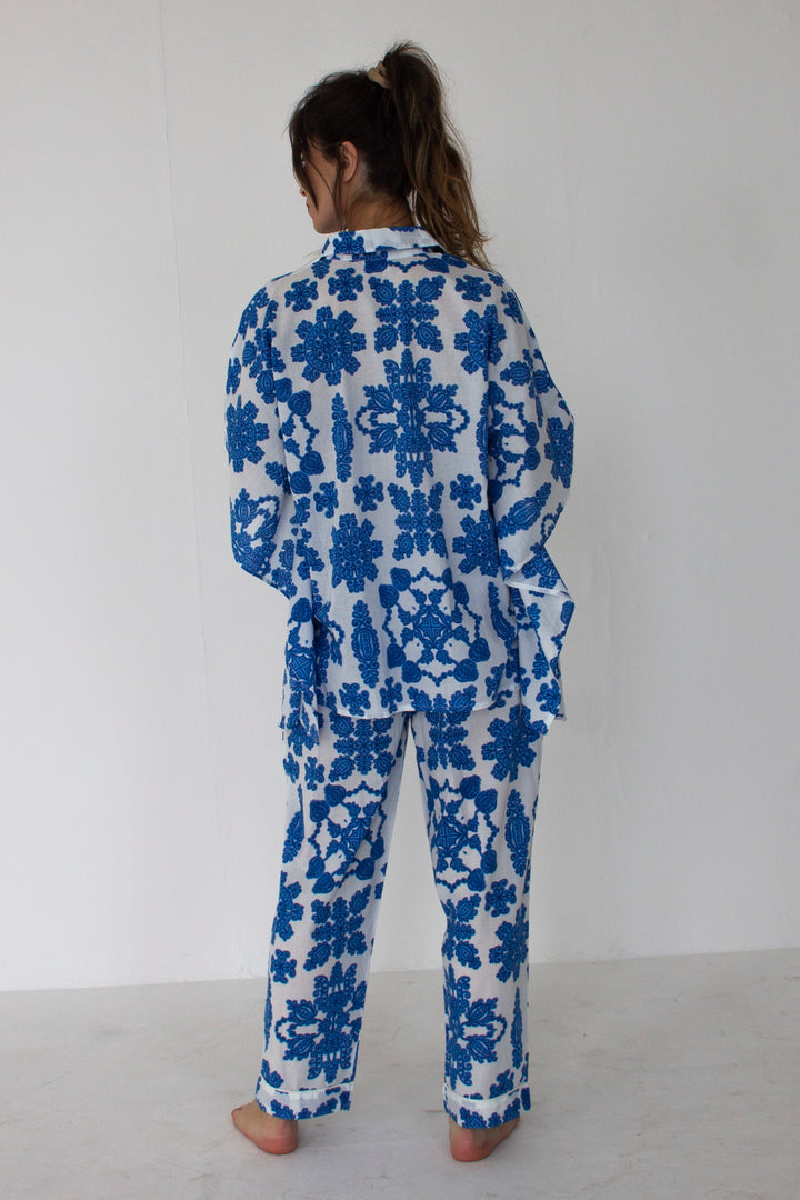 Blue Kaftan  Pyjamas - Woven Riches NI