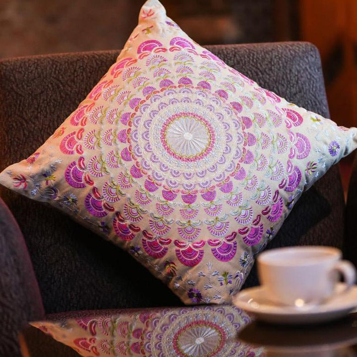 Traditional Indian Pinwheel Cushion - Woven Riches NI