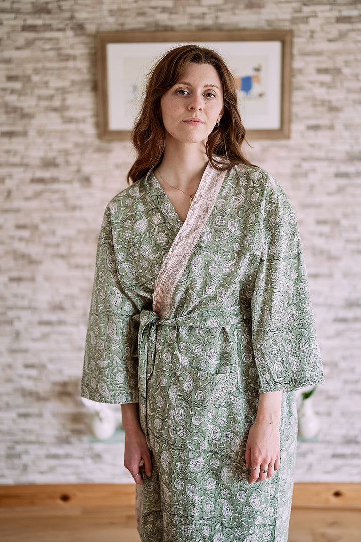 Kesar Block Printed Robe - Woven Riches NI