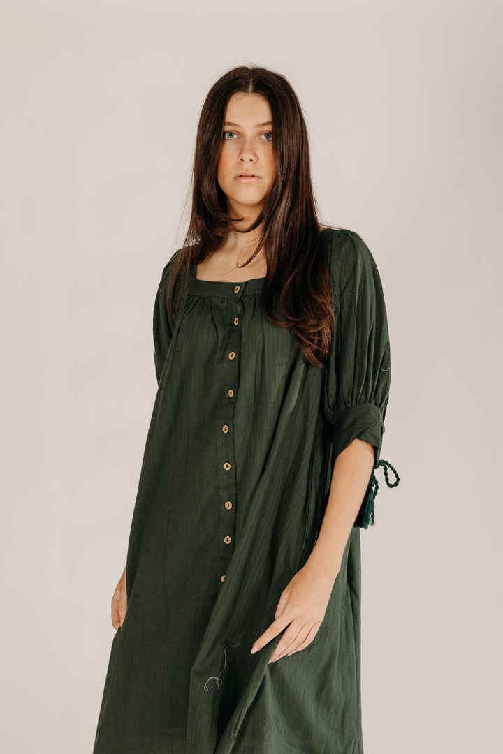 Moss Green Dress - Woven Riches NI