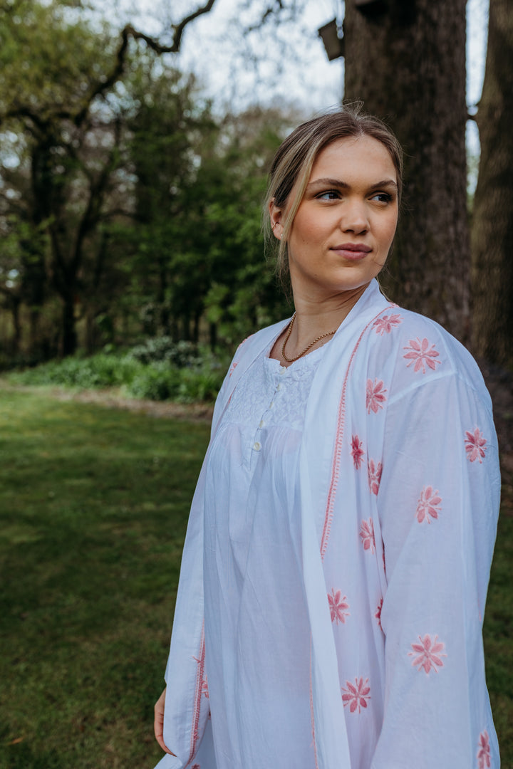 Tiana Pink Embroidered Robe - Woven Riches NI